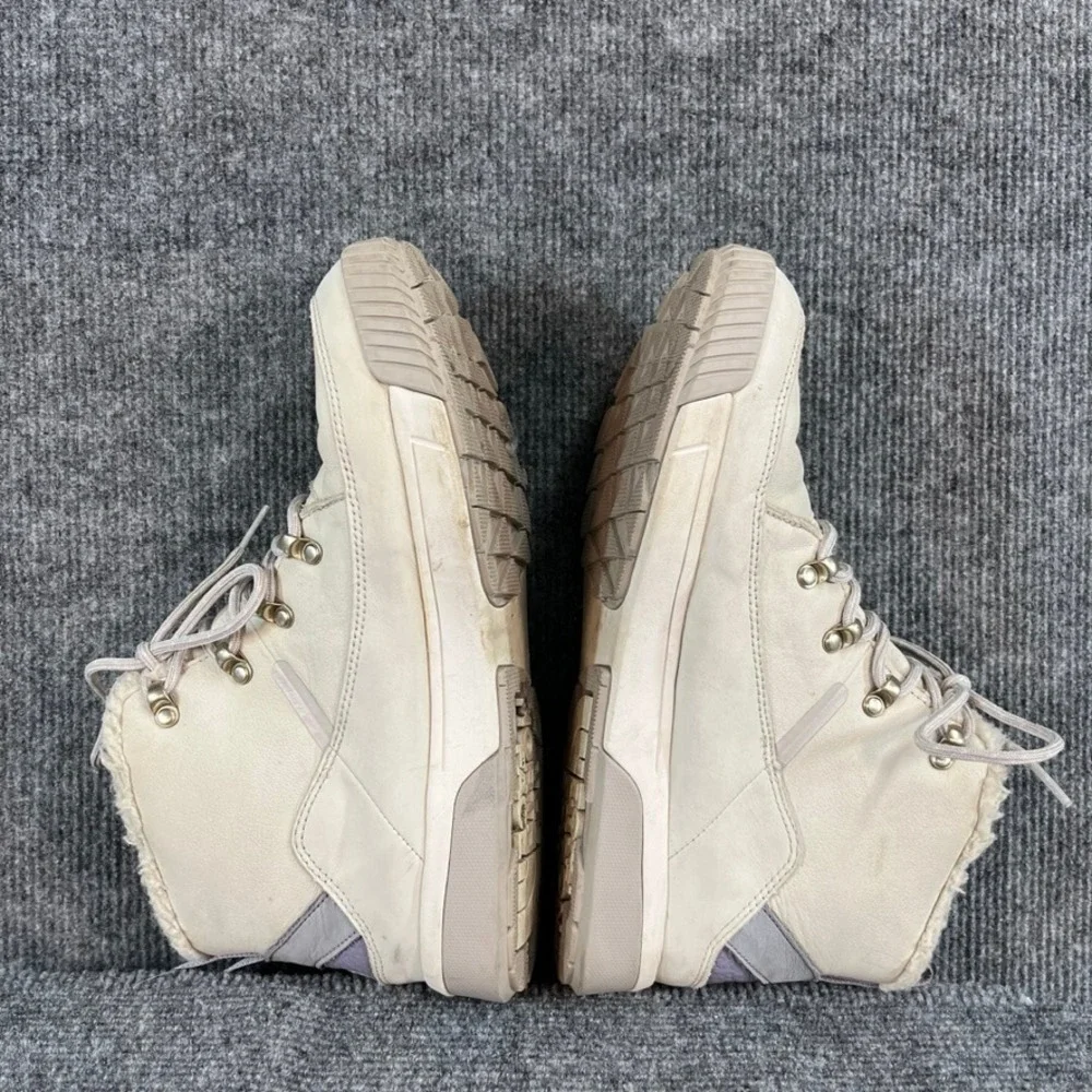 The North Face Larimer Mid Waterproof Boots Cream Tan Faux Fur Lined Women 10